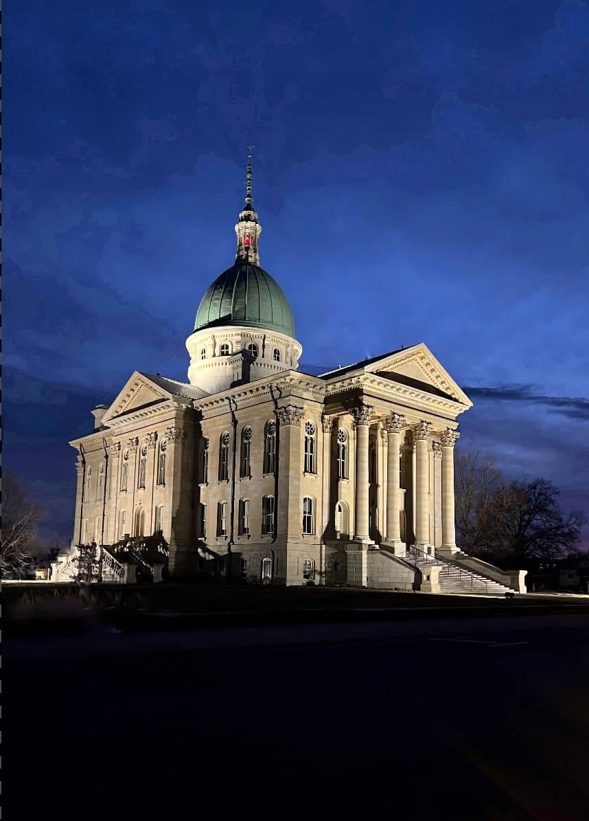 Macoupin County Courthouse at night